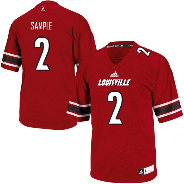 Men Louisville Cardinals #2 James Sample College Football Jerseys Sale-Red